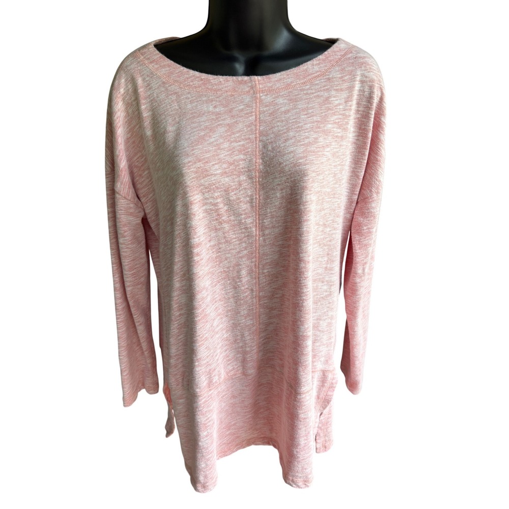 Christopher & Banks Pink Space Dye Long Sleeve Tunic Top Center Seam Medium